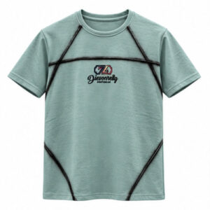 Men's Sage Green Round Neck Short Sleeve Minimal typography T-Shirt