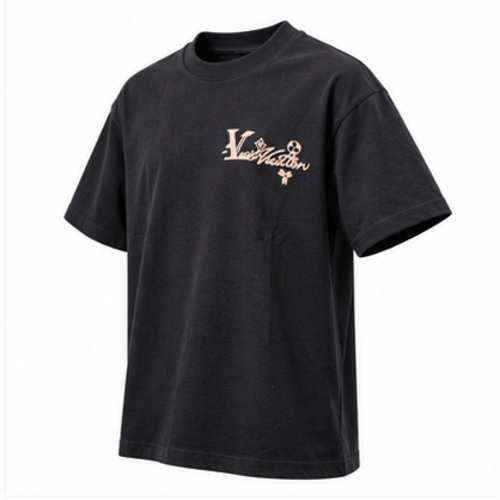 Men's Black Round Neck Short Sleeve Small chest logo-style graphic T-Shirt - Image 5