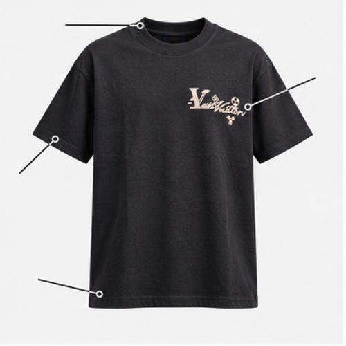 Men's Black Round Neck Short Sleeve Small chest logo-style graphic T-Shirt - Image 8