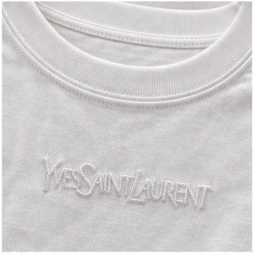 Men's White Round Neck Short Sleeve Minimal T-Shirt - Image 4