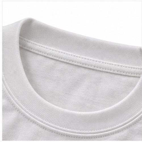 Men's White Round Neck Short Sleeve Minimal T-Shirt - Image 6