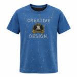 Men's Blue Round Neck Short Sleeve Typography graphic T-Shirt