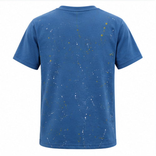 Men's Blue Round Neck Short Sleeve Typography graphic T-Shirt - Image 3