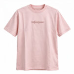 Men's Light Pink Round Neck Short Sleeve Minimal T-Shirt