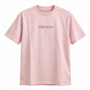 Men's Light Pink Round Neck Short Sleeve Minimal T-Shirt