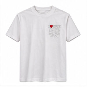 Men's White Round Neck Short Sleeve Minimal chest graphic T-Shirt