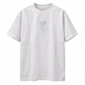 Men's White Round Neck Short Sleeve Minimal T-Shirt