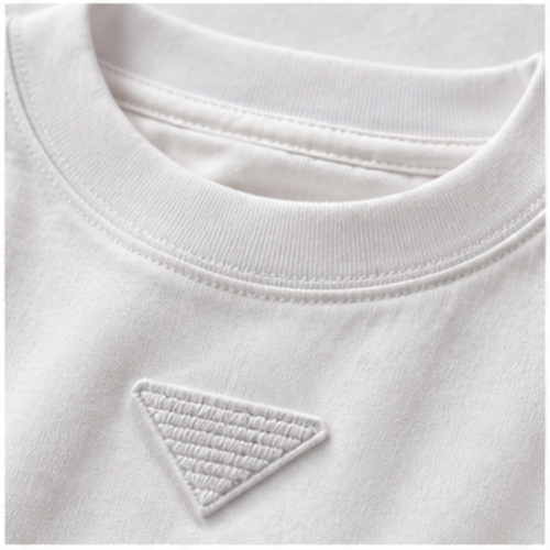 Men's White Round Neck Short Sleeve Minimal T-Shirt - Image 5