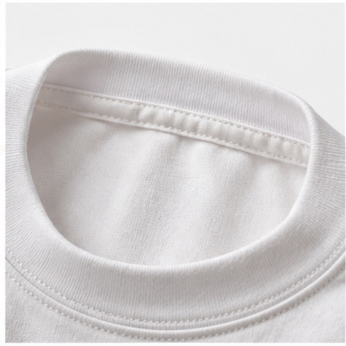 Men's White Round Neck Short Sleeve Minimal T-Shirt - Image 6