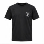 Men's Black Round Neck Short Sleeve Small chest graphic T-Shirt