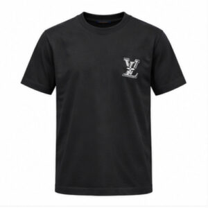 Men's Black Round Neck Short Sleeve Small chest graphic T-Shirt
