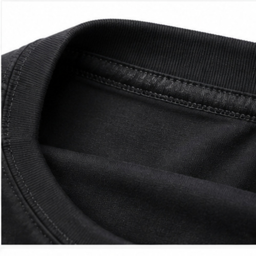 Men's Black Round Neck Short Sleeve Small chest graphic T-Shirt - Image 6
