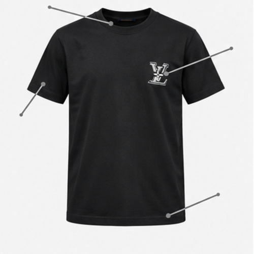 Men's Black Round Neck Short Sleeve Small chest graphic T-Shirt - Image 8