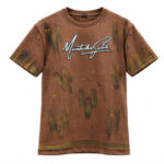 Men's Brown Round Neck Short Sleeve Script graphic T-Shirt