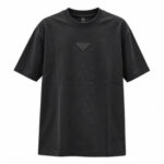 Men's Black Round Neck Short Sleeve Minimal T-Shirt