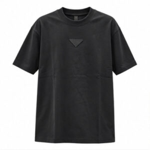 Men's Black Round Neck Short Sleeve Minimal T-Shirt