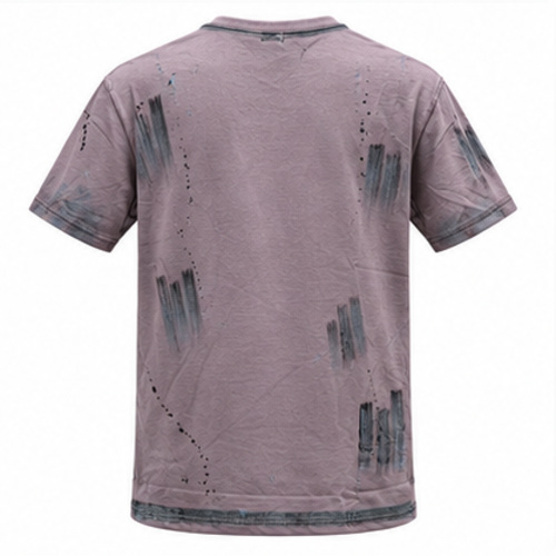 Men's Mauve Grey Round Neck Short Sleeve Script graphic T-Shirt - Image 3