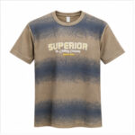 Men's Beige/Grey Gradient Round Neck Short Sleeve Typography graphic T-Shirt