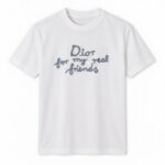 Men's White Round Neck Short Sleeve Script typography T-Shirt