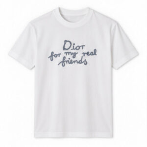 Men's White Round Neck Short Sleeve Script typography T-Shirt