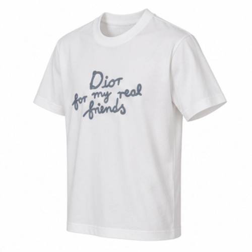 Men's White Round Neck Short Sleeve Script typography T-Shirt - Image 3