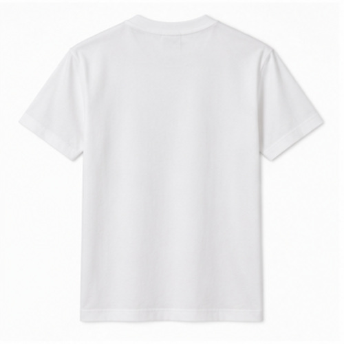 Men's White Round Neck Short Sleeve Script typography T-Shirt - Image 4
