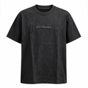 Men's Black Round Neck Short Sleeve Minimal T-Shirt
