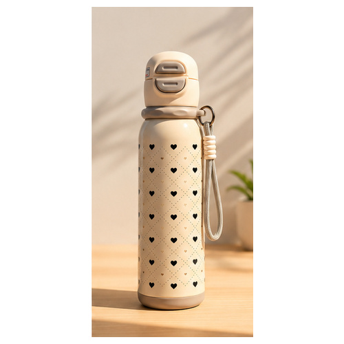 Beige Perforated Grip Sports Bottle - Image 3