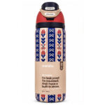 White Blue Ethnic Print Bottle