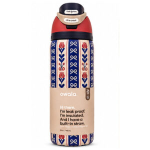 White Blue Ethnic Print Bottle