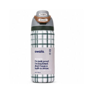 White Green Checked Printed Bottle