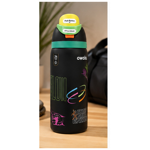 Black Green Graphic Bottle - Image 2