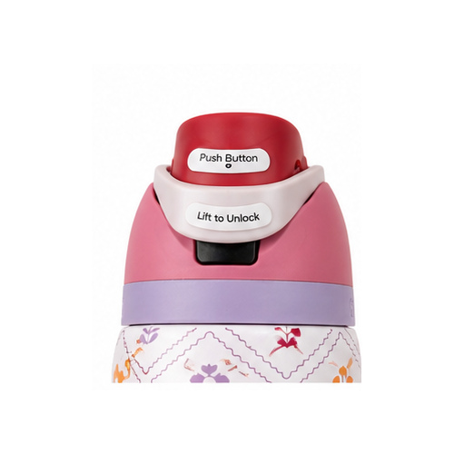 White Red Geometric Printed Bottle - Image 4