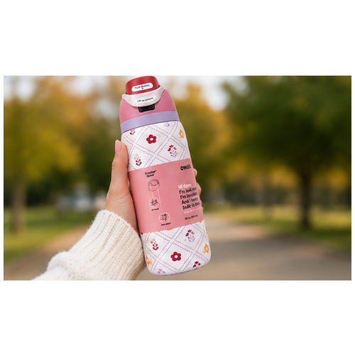 White Red Geometric Printed Bottle - Image 2