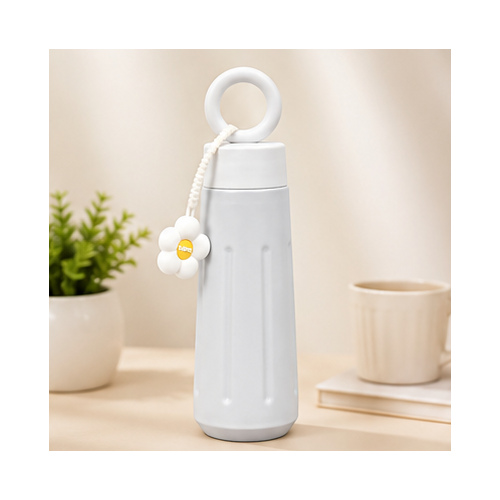 White Minimal Bottle with Charm Loop - Image 8