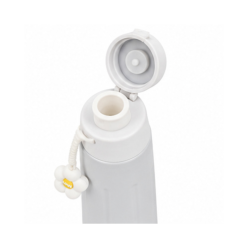 White Minimal Bottle with Charm Loop - Image 3