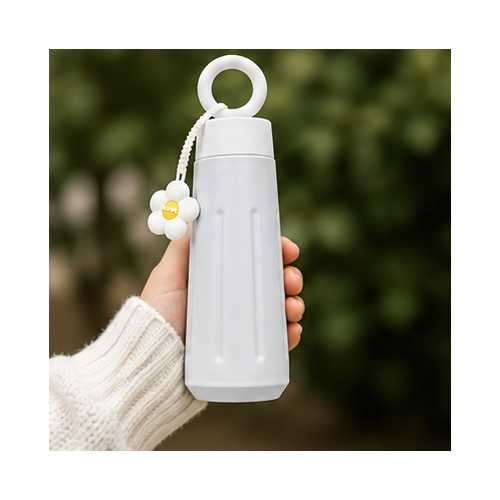 White Minimal Bottle with Charm Loop - Image 2