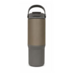 Taupe Grey Handle Insulated Tumbler