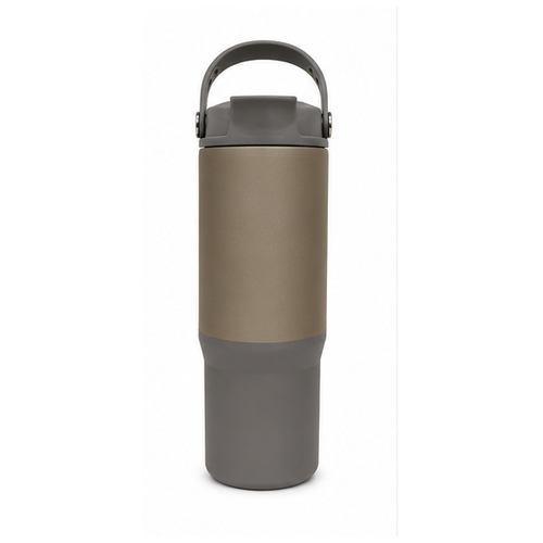 Taupe Grey Handle Insulated Tumbler - Image 2