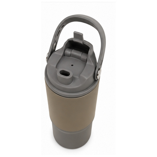 Taupe Grey Handle Insulated Tumbler - Image 6