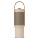 Beige Cream Handle Insulated Tumbler