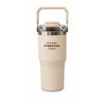Cream Large Handle Insulated Tumbler