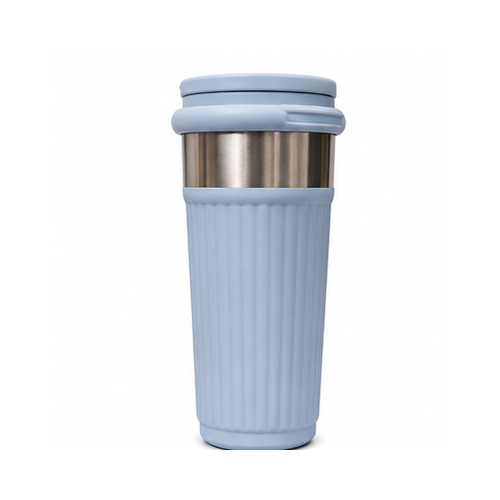 Blue Ribbed Coffee Tumbler - Image 2