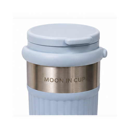 Blue Ribbed Coffee Tumbler - Image 4