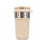 Cream Ribbed Coffee Tumbler