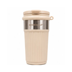 Cream Ribbed Coffee Tumbler