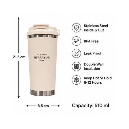 Cream Metallic-Rim Travel Tumbler - Image 8