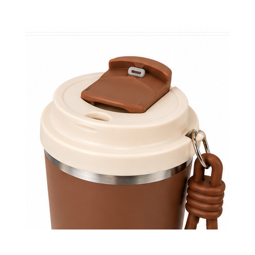 Brown Metallic-Rim Carry-Loop Tumbler - Image 4