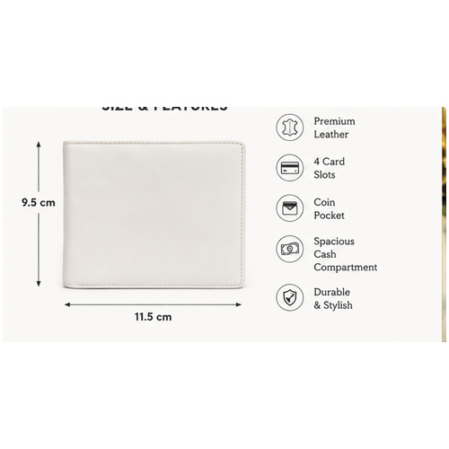 White Minimal Bifold Wallet - Image 5