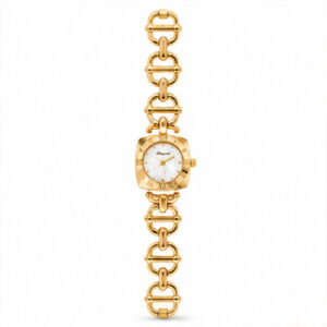 Gold Tone White Dial Link Bracelet Women's Watch